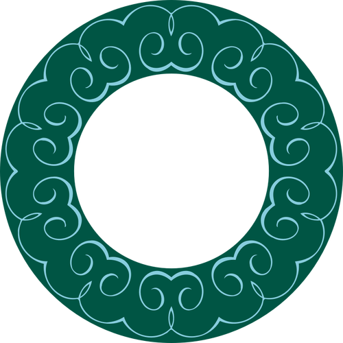 Green round frame