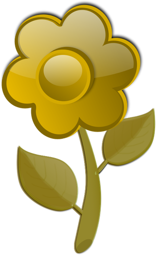 Fiore giallo lucido su staminali grafica vettoriale