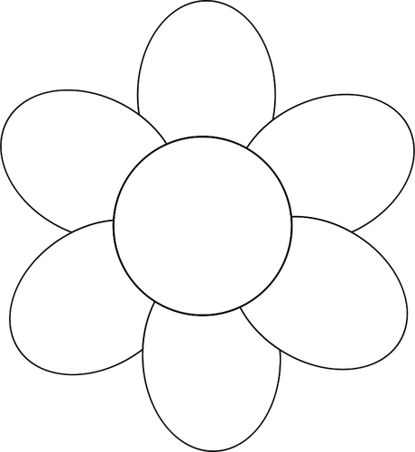 פרח עם 6 עלי כותרת בתמונה וקטורית.