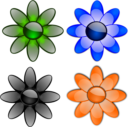Glansigt daisy kronblad vektorbild
