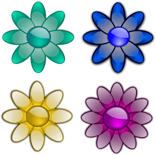 Цветы с восьми лепестков векторное изображение
