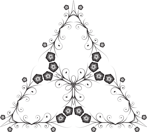 Blumige Dreieck Vektor silhouette