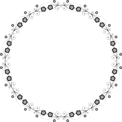 Bloem zwarte en witte cirkel