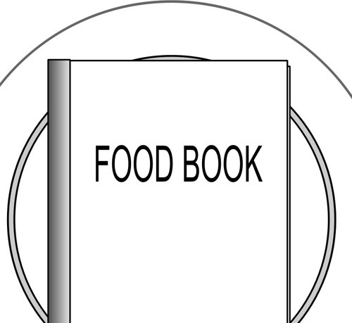 Ilustración vectorial de libro de comida en un plato