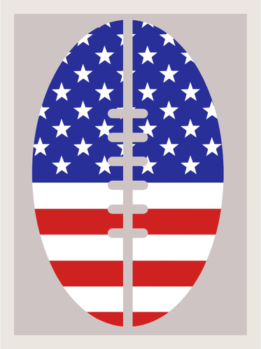 फुटबॉल सिल्हूट के अंदर संयुक्त राज्य अमेरिका का ध्वज