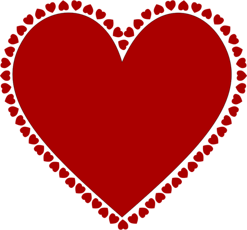 Frame of hearts vector drawing