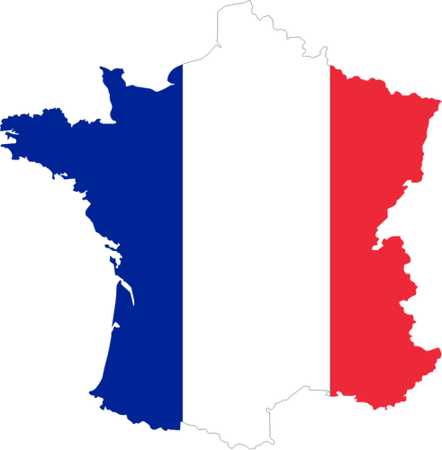 Flaga Francji Mapa