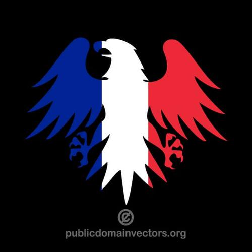 Bandera francesa en la silueta del águila