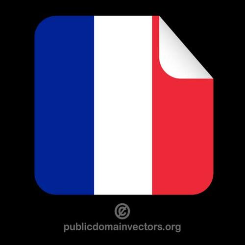 Rectangular sticker with French flag