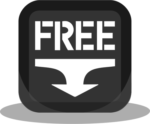 Vektorbild av gratis nedladdning ikon med skugga