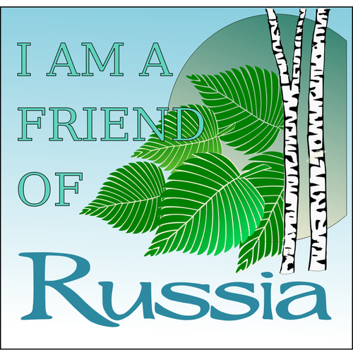 صورة متجهة من النيشل الأخضر على ملصق روسيا