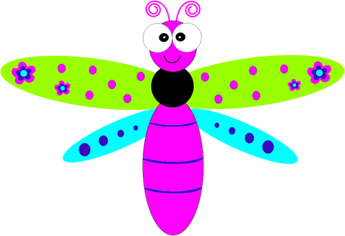 Přátelské kreslený Dragonfly