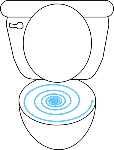 Clipart de toilette swirly vecteur
