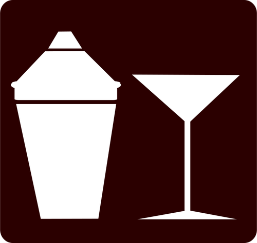 Cocktail set shaker e vetro immagine vettoriale