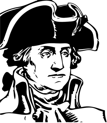 George Washington svartvita profil vektor illustration