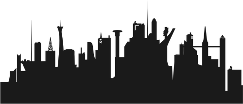 Futuristische Stadt-silhouette