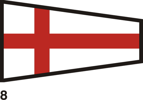 Bandeira vermelha-cruzadas