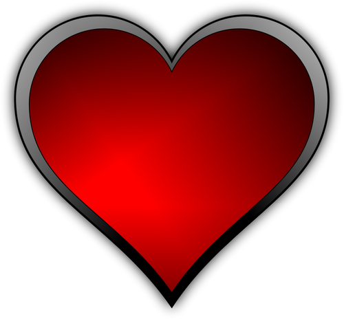 Vector afbeelding van rode glans afwerking hart met een licht reflectie