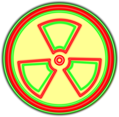 Signo radioactivo fluorescente vector imagen