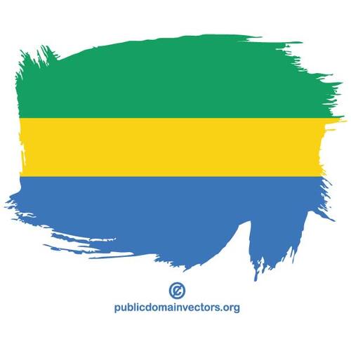 Painted flag of Gabon