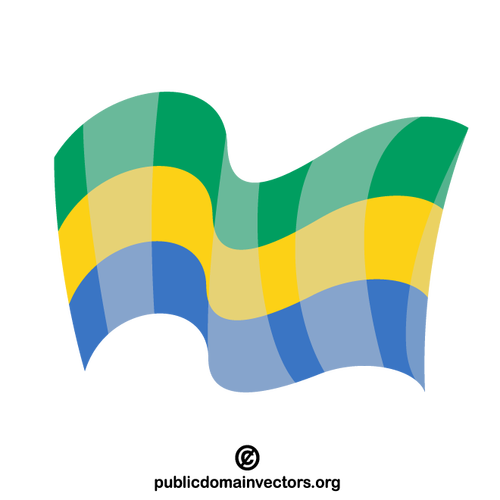 Gabonese waving flag