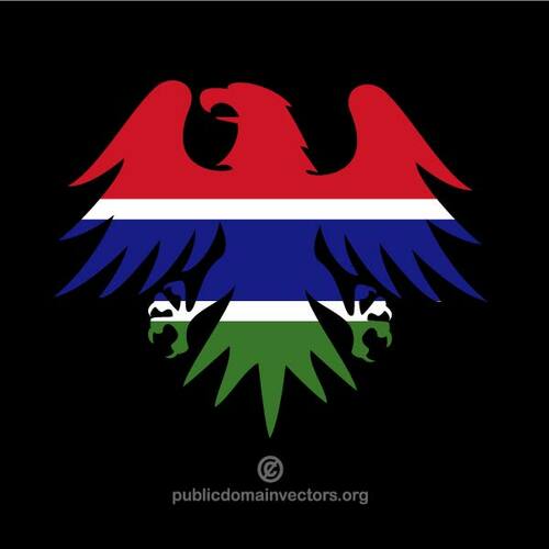 Gambian lippu kotkassa siluetti