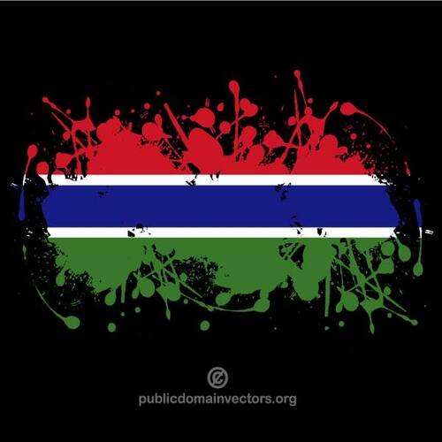 Flagge Gambias in Farbe Spritzer