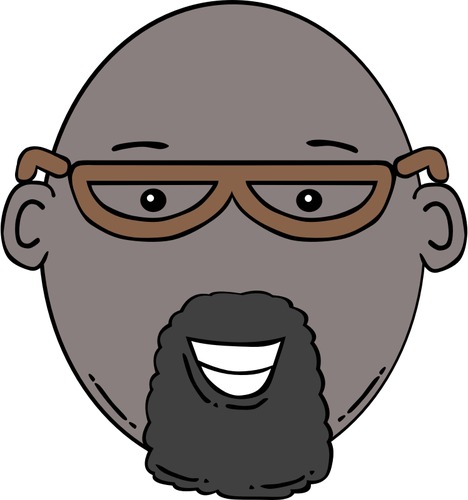 Imagem vetorial de rosto de homem dos desenhos animados com barba