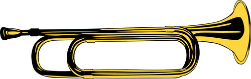 Gambar vektor kuning instrumen musik tiup logam