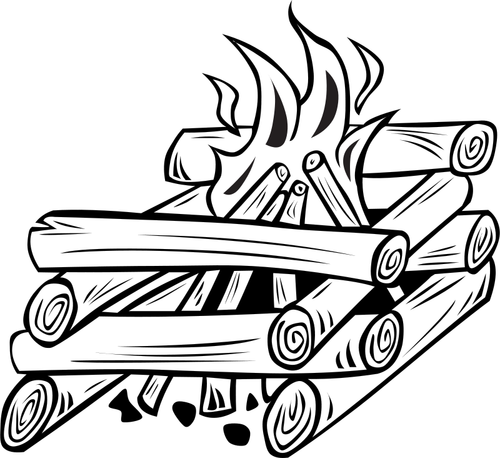 Illustration vectorielle de feu de camp