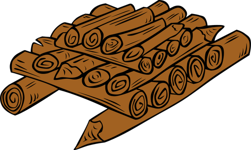 Holz für Lagerfeuer Vektorgrafiken bereit