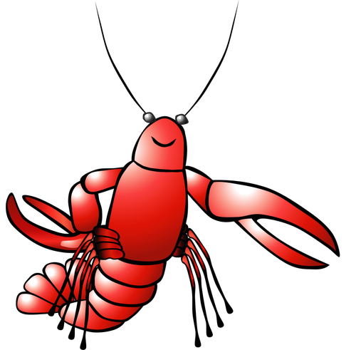 लाल crawfish वेक्टर छवि