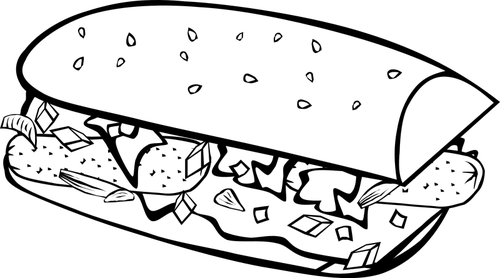 Ponorkového sendviče vektorové kreslení
