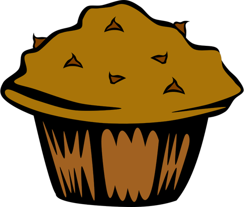 Vector afbeelding van chocolade muffin