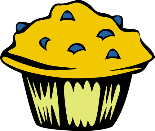 Blueberry muffin vector illustraties