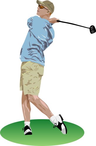 Векторное изображение игроком в гольф