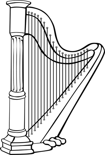 Grafis vektor harpa instrumen