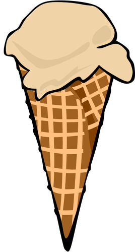 Ilustração em vetor cor de sorvete em um cone