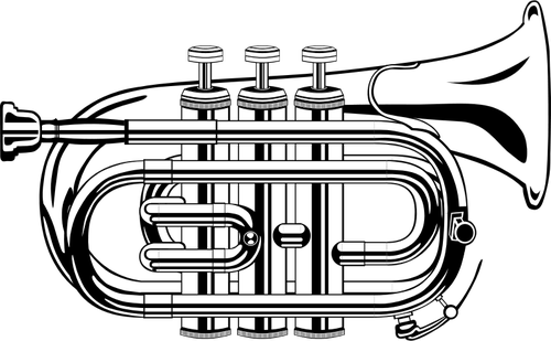 Illustration vectorielle de trompette de poche
