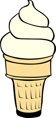 Gelato alla vaniglia in immagine vettoriale cono