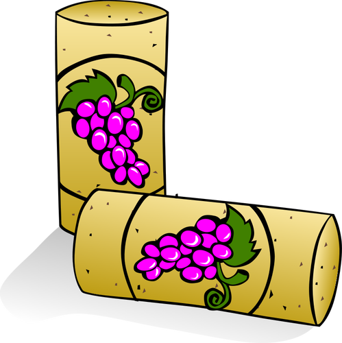 Векторный рисунок из корковой пробкой для бутылки вина
