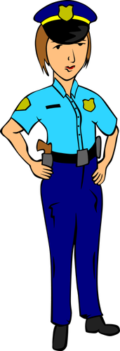 Ilustraţie vectorială de ofiţer de poliţie femeie