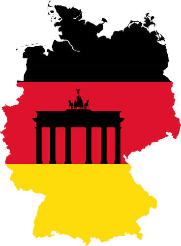 Mapa e bandeira da Alemanha