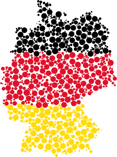 Kart over Tyskland med prikker