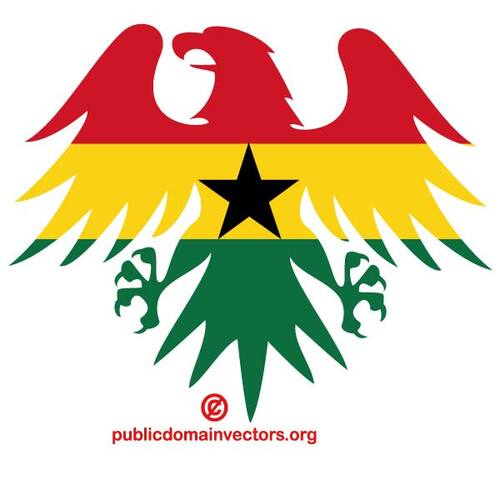 Flaga Ghany wewnątrz sylwetka orła