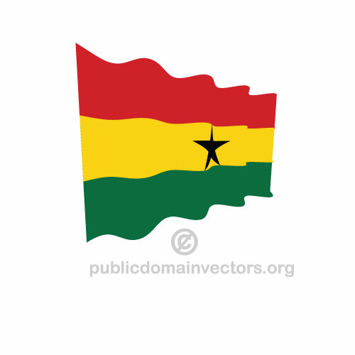 घाना के वेक्टर झंडा लहराते