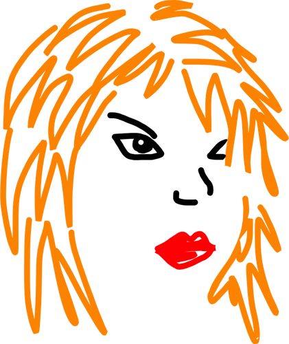 ベクター画像の生姜髪の少女