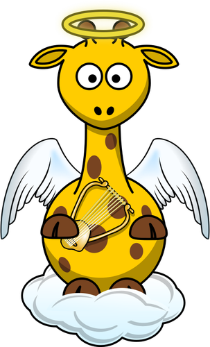 Angel Giraffe Vektor Zeichnung