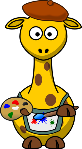 Ilustración del vector de jirafa pintor