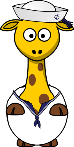 Vector tekening van matroos giraffe